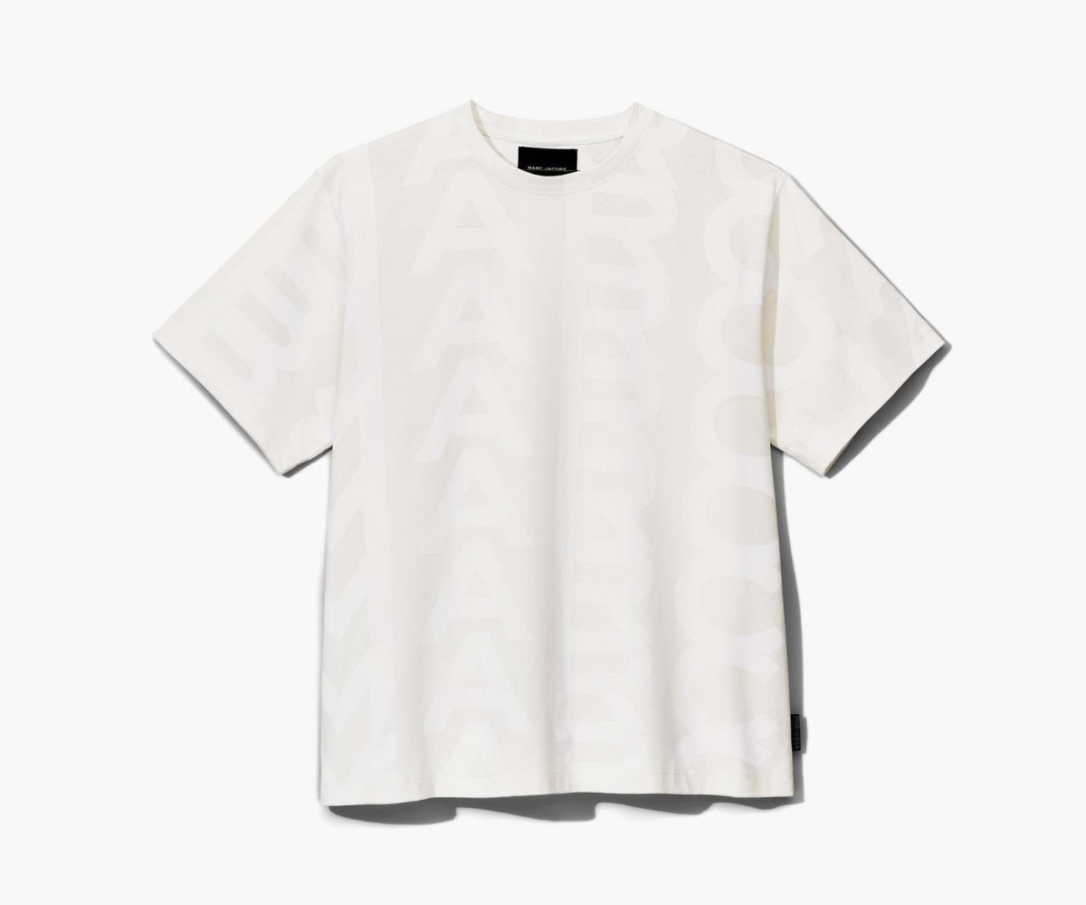 Marc Jacobs Monogram Big Tee Eggshell/Optic White | ZYK-719528