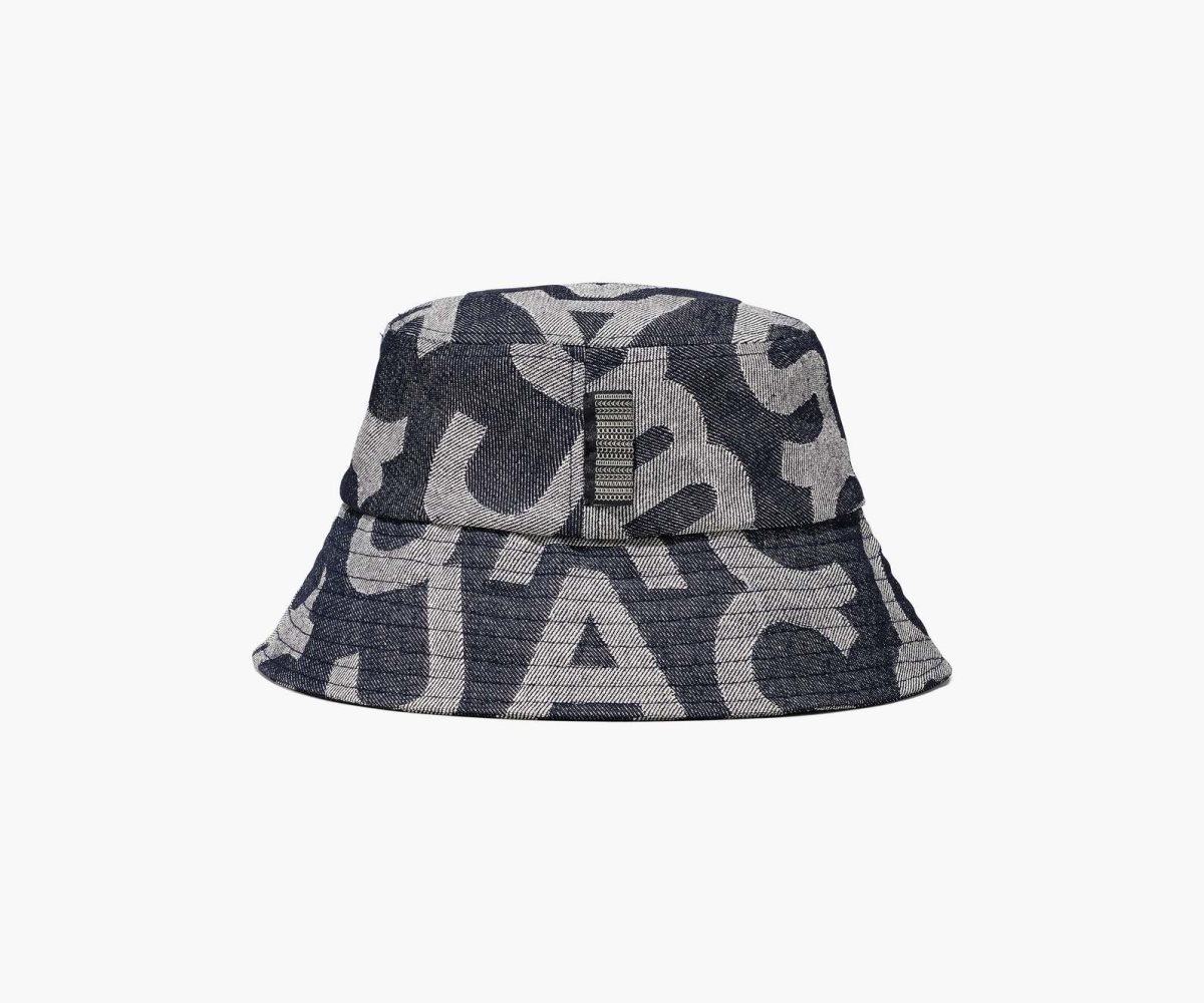 Marc Jacobs Monogram Denim Bucket Hat Denim Blue | WNX-971586