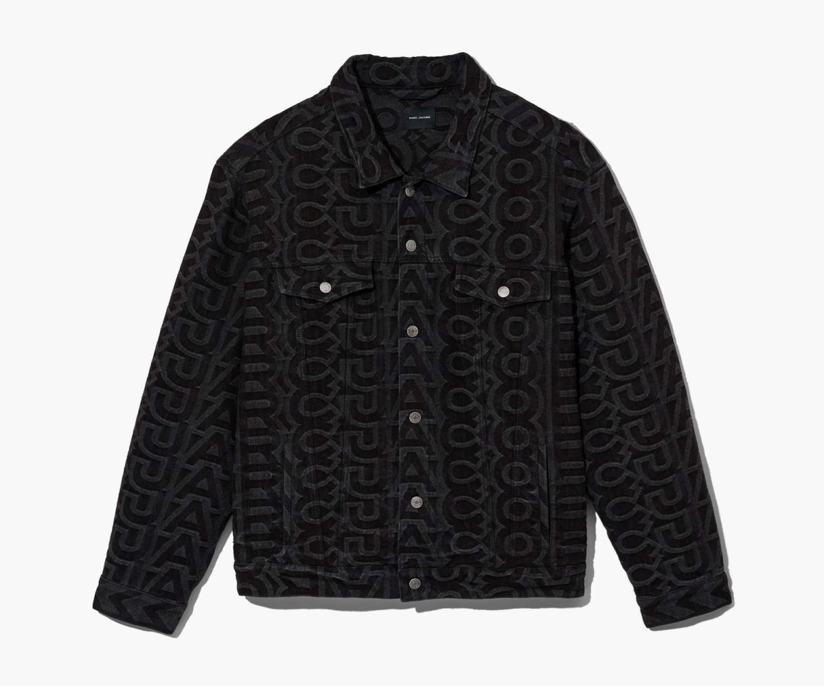 Marc Jacobs Monogram Denim Jacket Black | CLU-572483