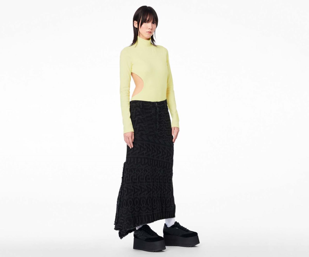 Marc Jacobs Monogram Denim Skirt Black | HYZ-481675