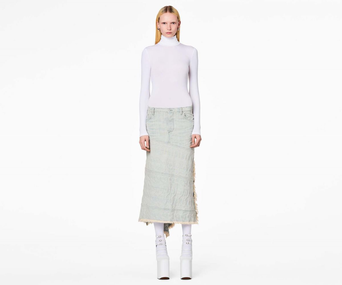 Marc Jacobs Monogram Denim Skirt Ice Blue | DGA-729036