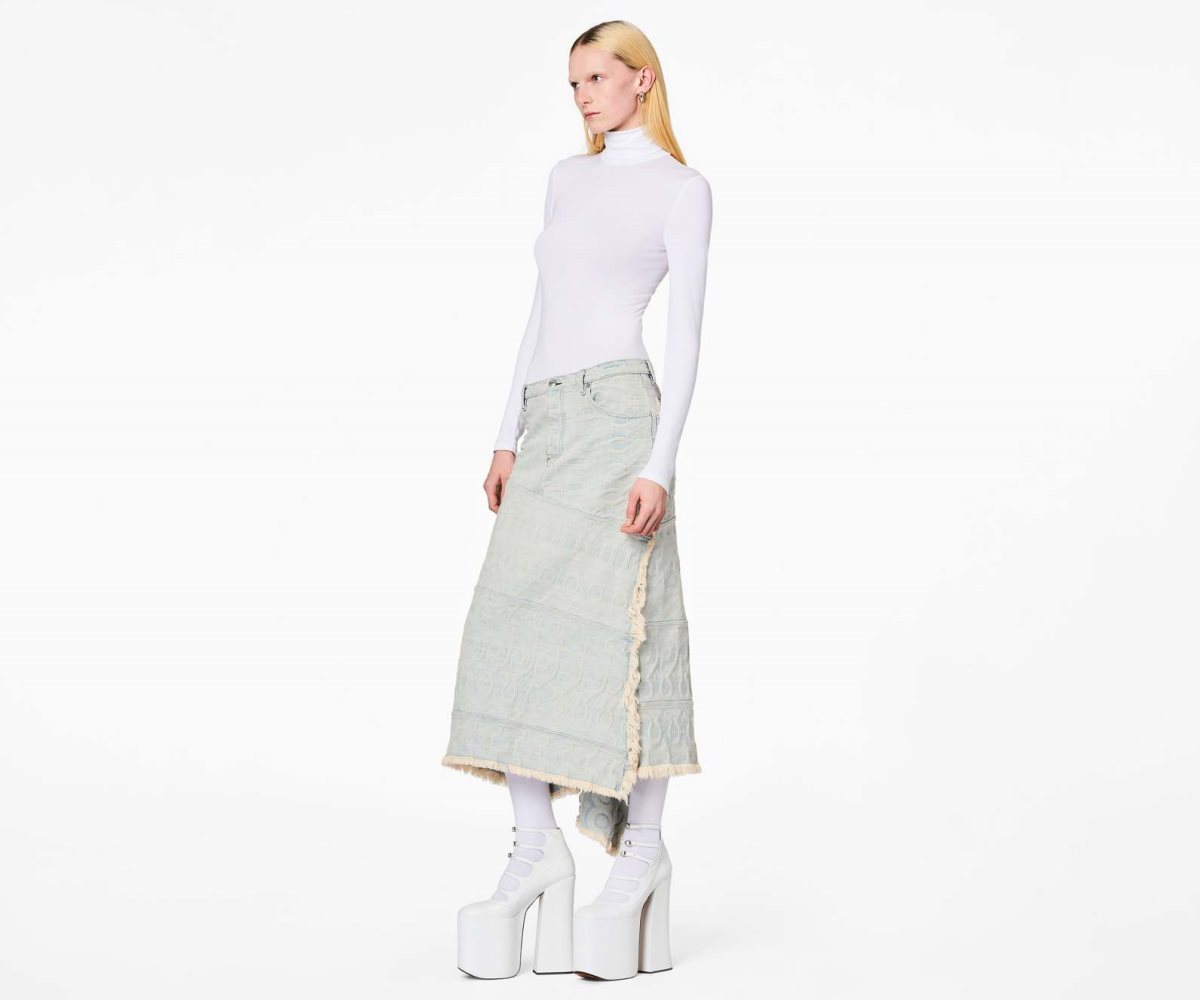 Marc Jacobs Monogram Denim Skirt Ice Blue | DGA-729036