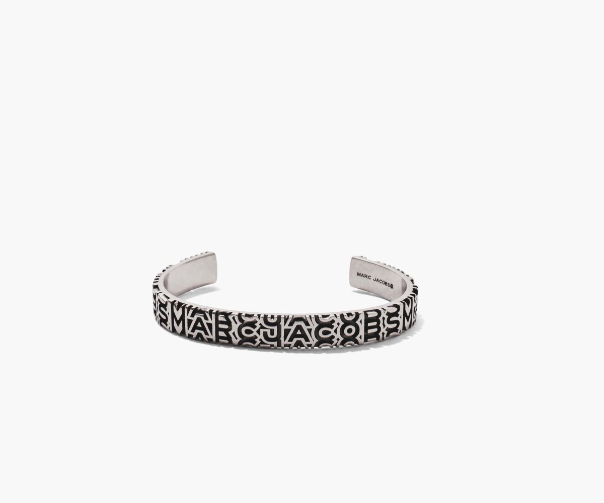 Marc Jacobs Monogram Engraved Bracelet Aged Silver | ACD-062859