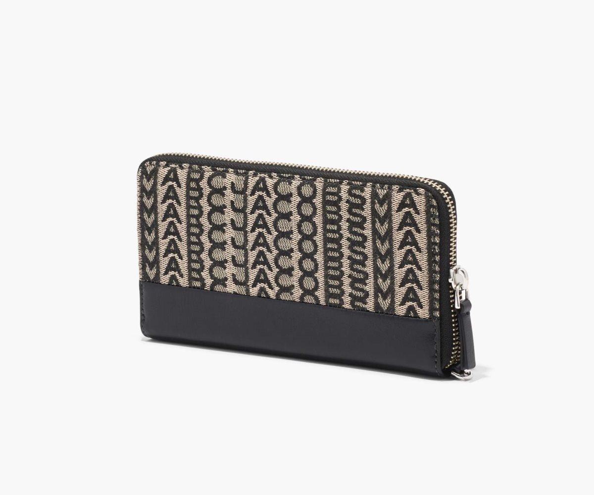 Marc Jacobs Monogram Jacquard Continental Wristlet Wallet Beige Multi | QZY-436290