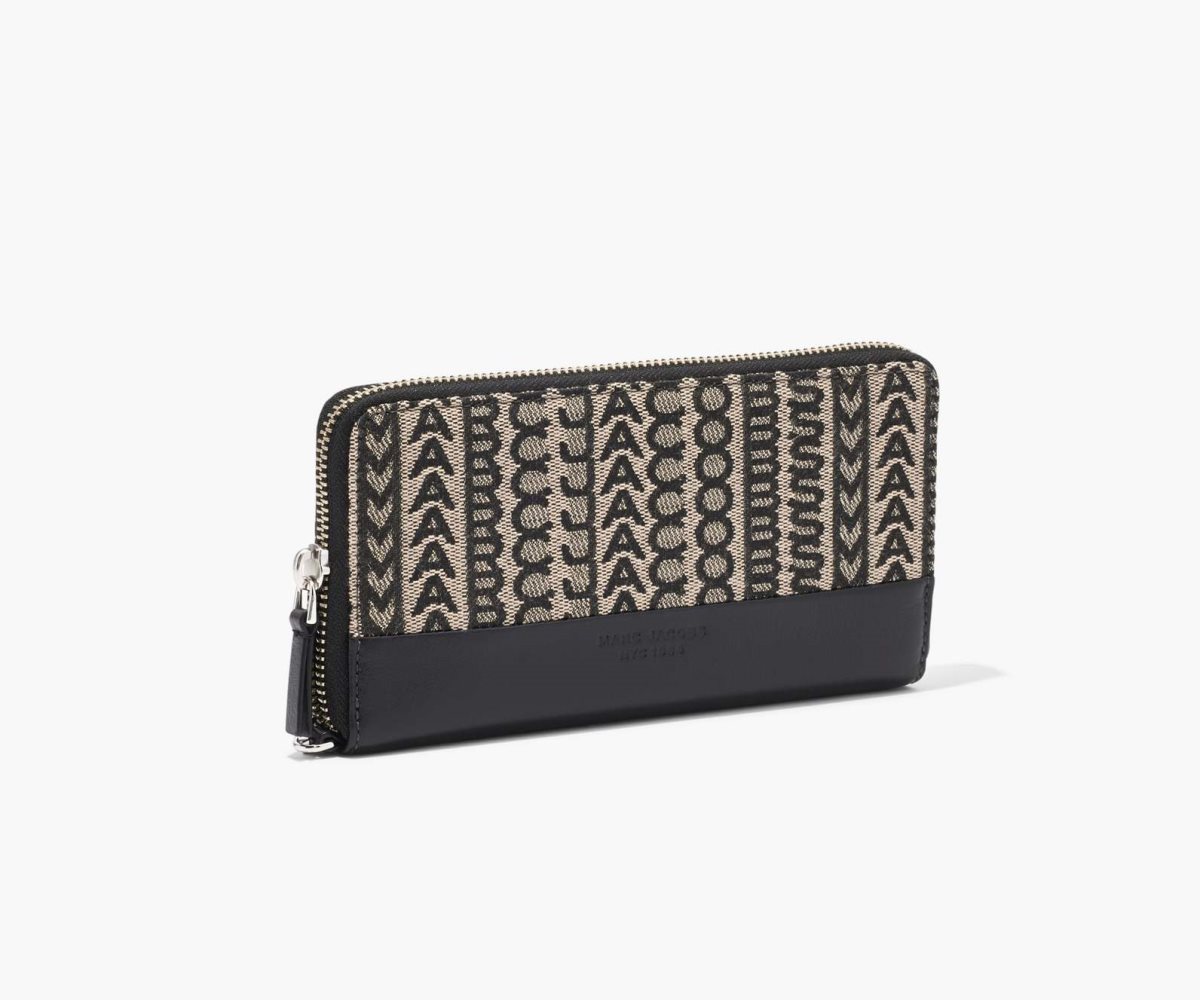 Marc Jacobs Monogram Jacquard Continental Wristlet Wallet Beige Multi | QZY-436290