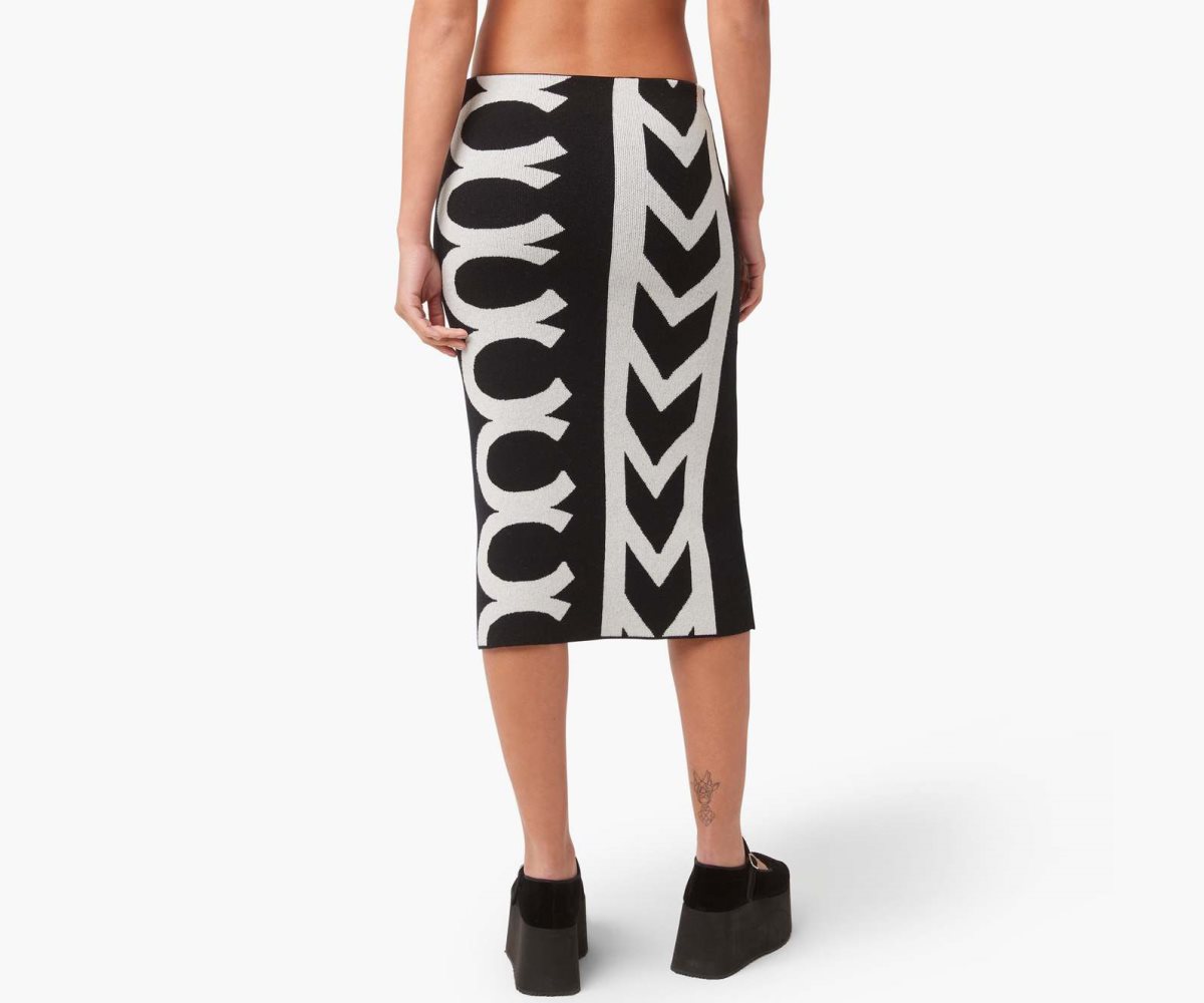 Marc Jacobs Monogram Knit Tube Skirt Black/Ivory | EDN-072684