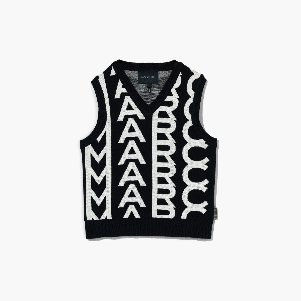 Marc Jacobs Monogram Knit Vest Black/Ivory | MBI-921365