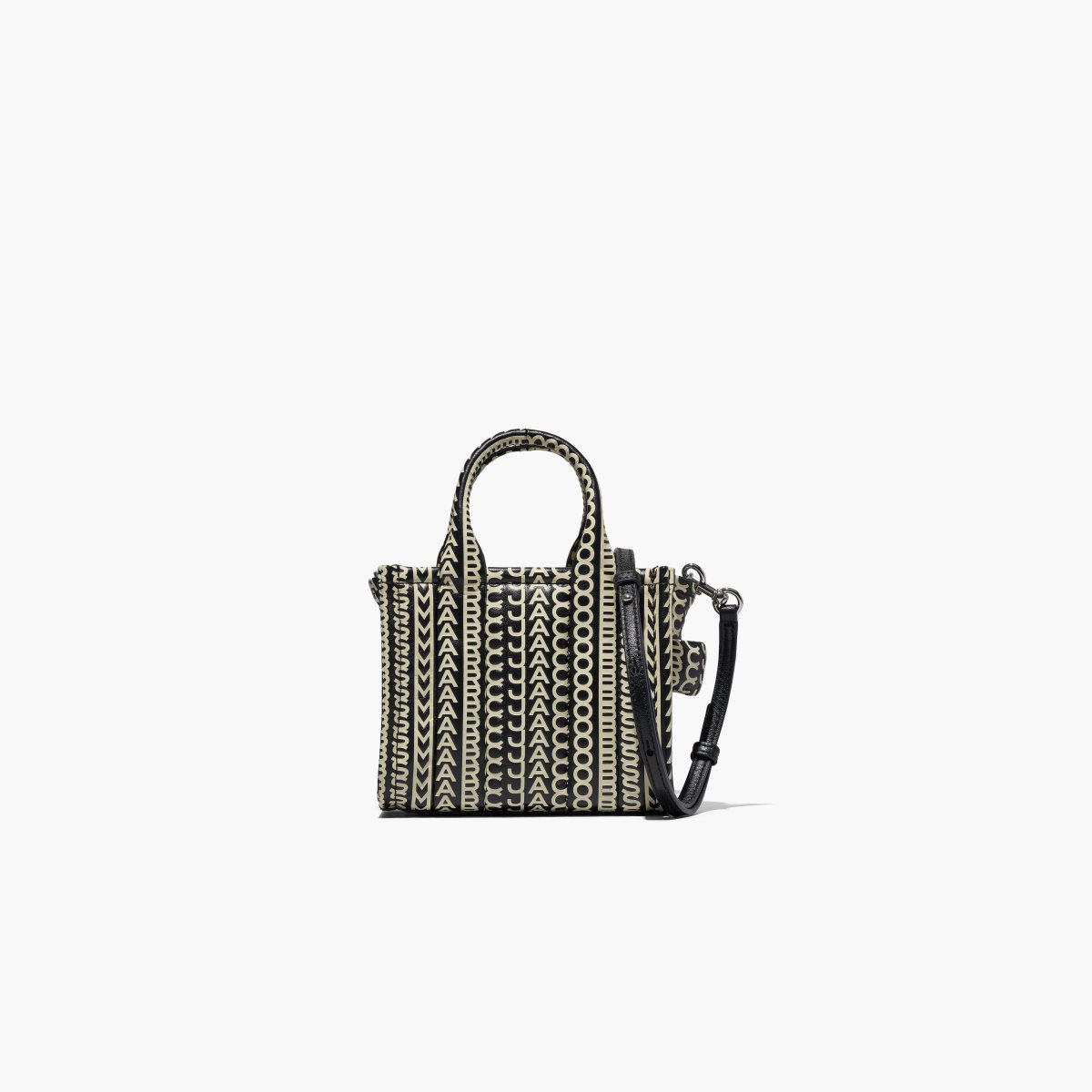 Marc Jacobs Monogram Leather Micro Tote Black/White | HIL-154320