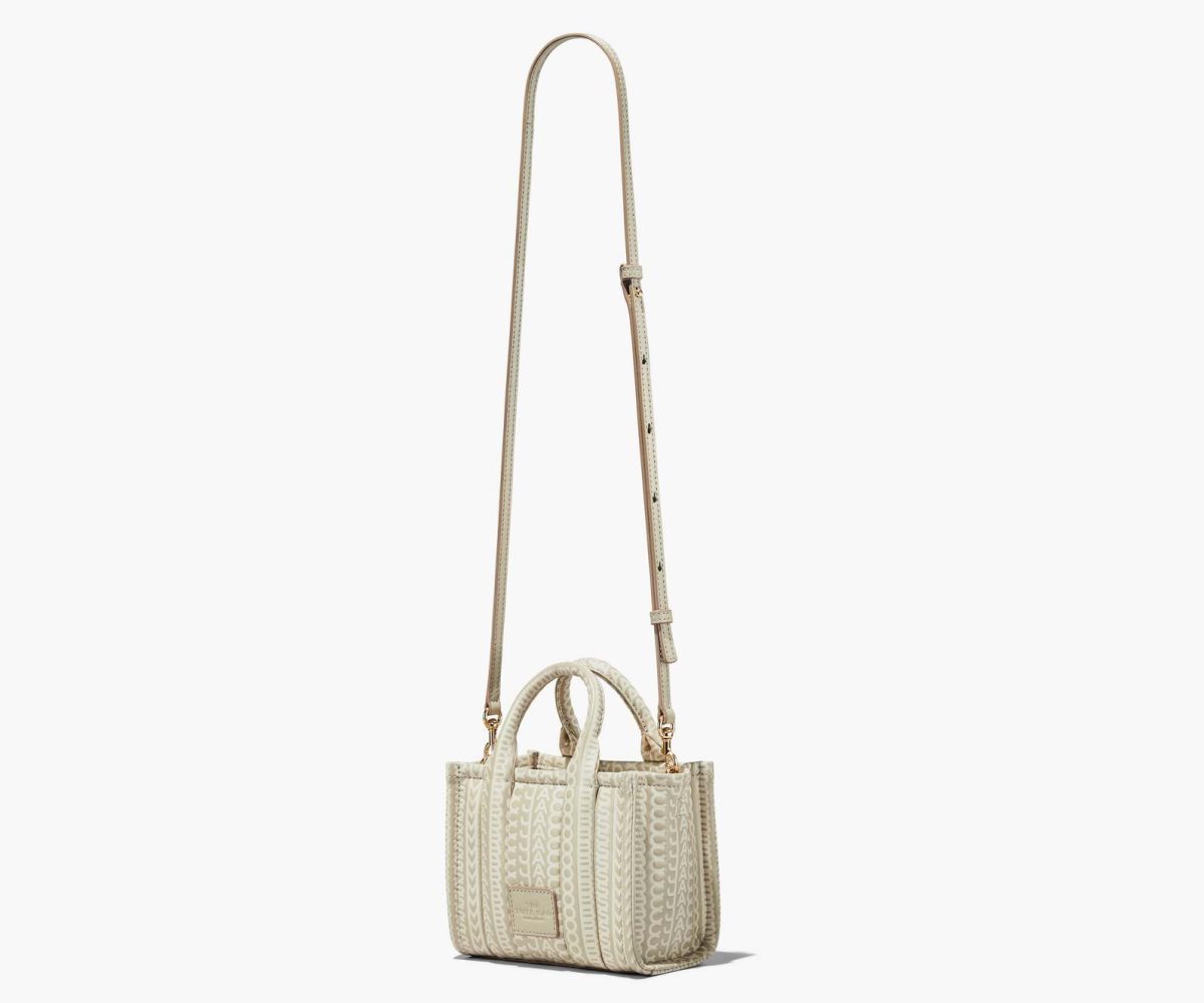 Marc Jacobs Monogram Leather Micro Tote Khaki | MZI-912405