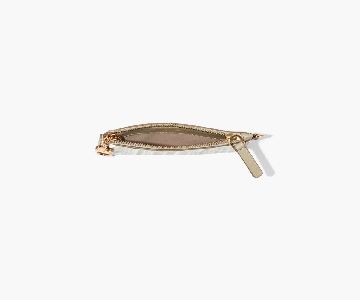 Marc Jacobs Monogram Leather Top Zip Wristlet Khaki | JPH-871654