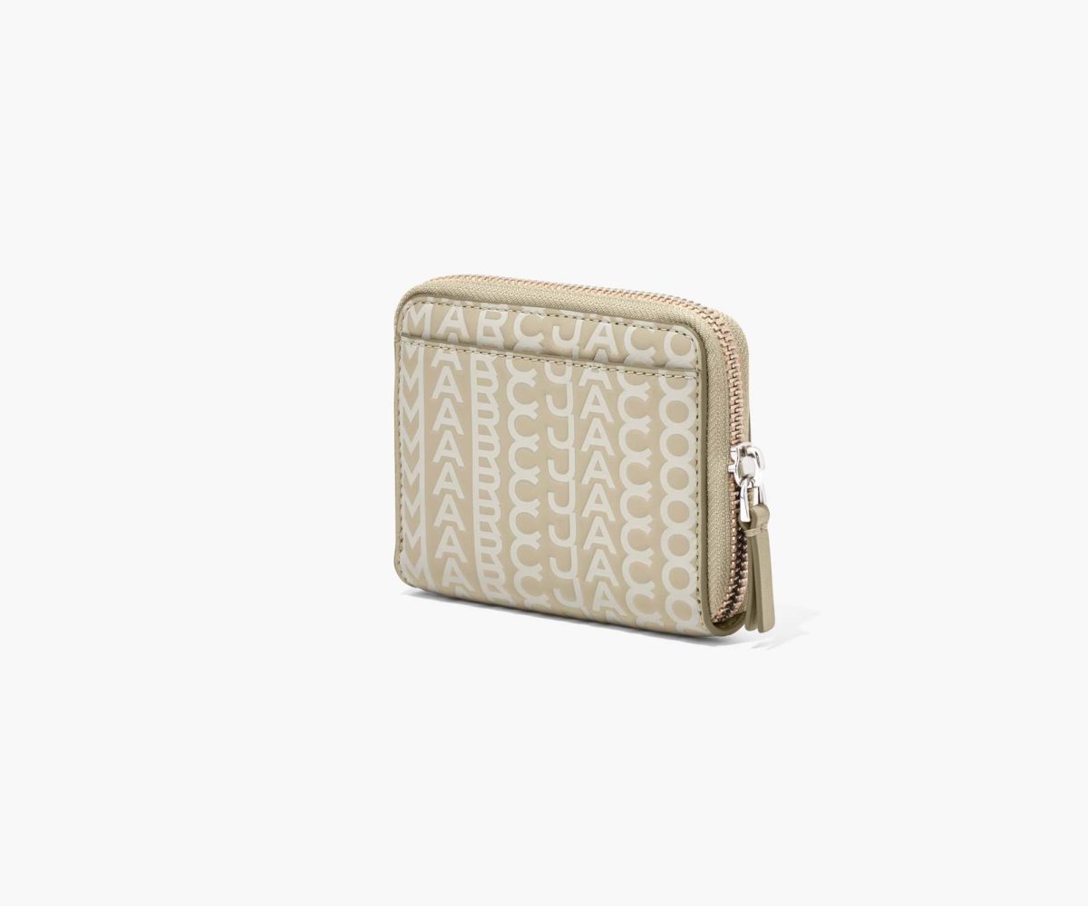 Marc Jacobs Monogram Leather Zip Around Wallet Khaki | DQX-239671