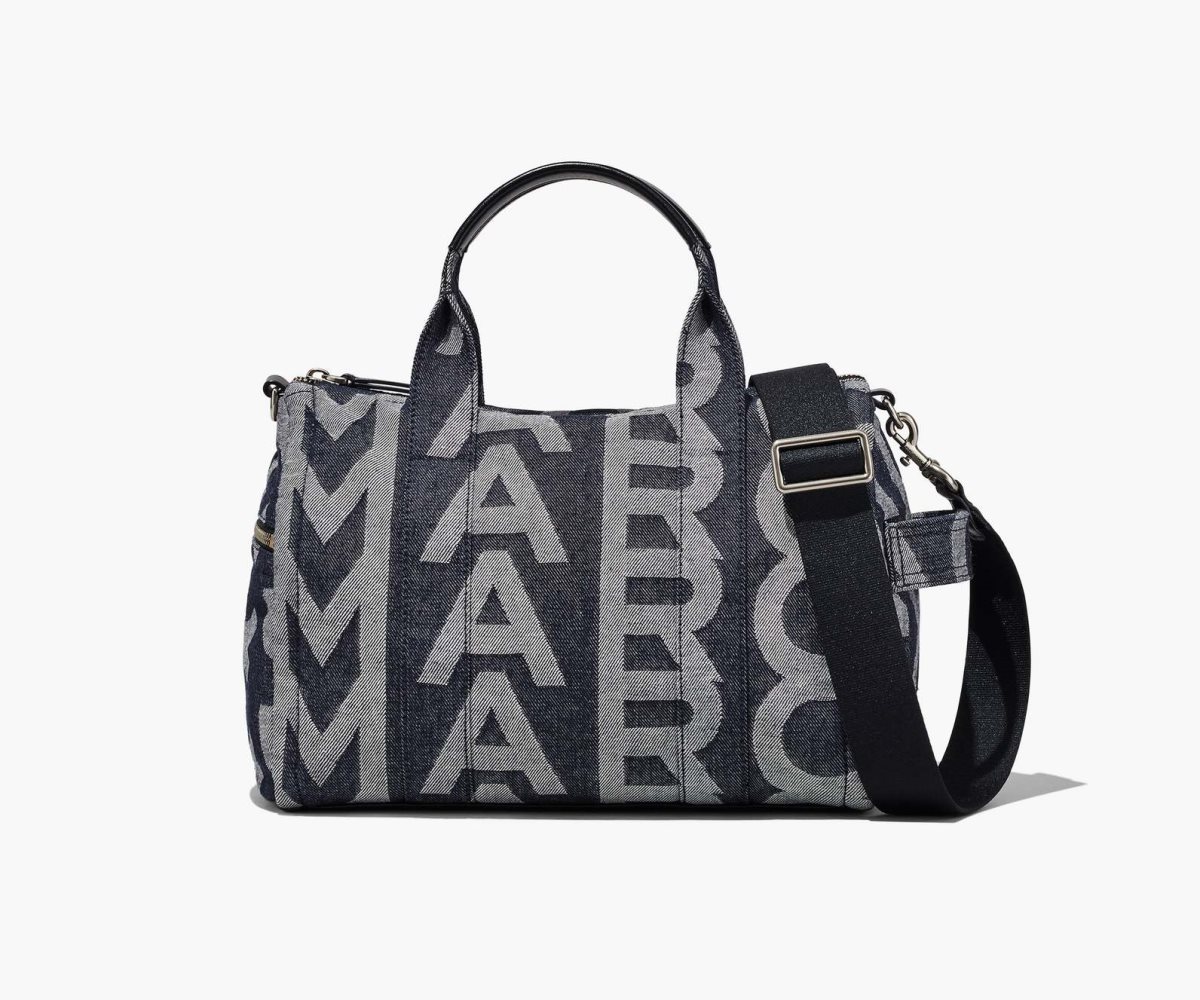 Marc Jacobs Monogram Medium Denim Duffle Bag Denim Blue | VAU-170523