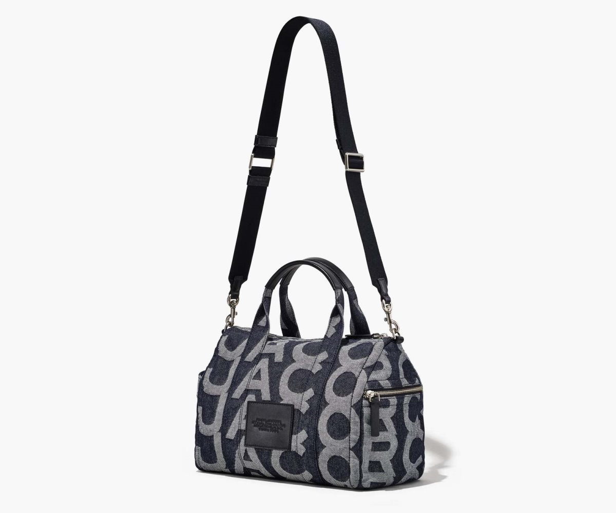 Marc Jacobs Monogram Medium Denim Duffle Bag Denim Blue | VAU-170523