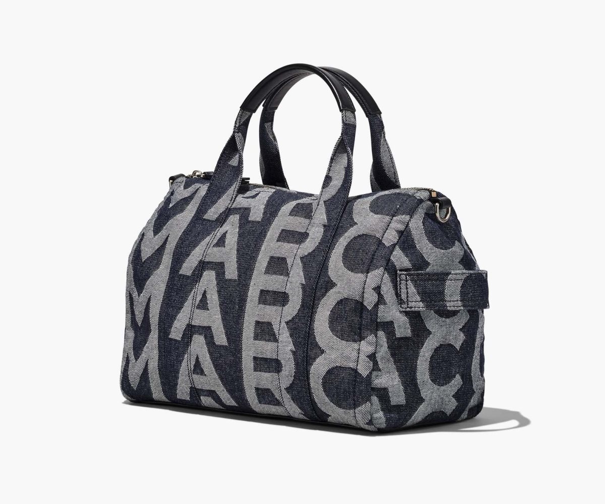 Marc Jacobs Monogram Medium Denim Duffle Bag Denim Blue | VAU-170523