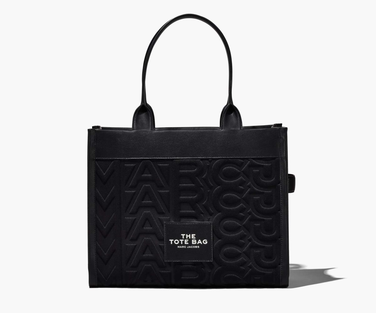 Marc Jacobs Monogram Neoprene Large Tote Bag Black | KEY-456392