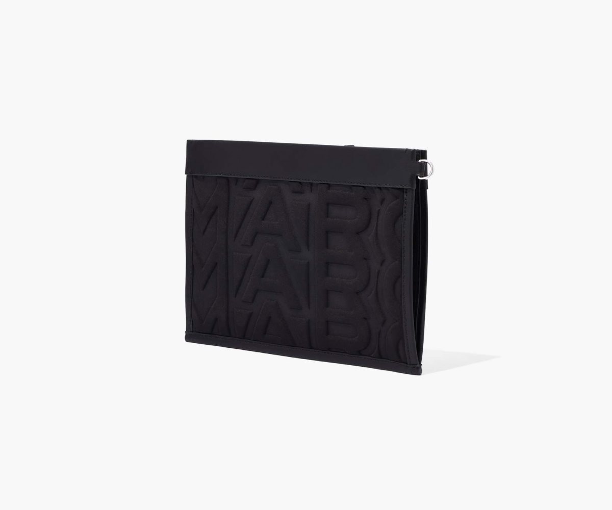 Marc Jacobs Monogram Neoprene Large Wristlet Black | DLW-630782