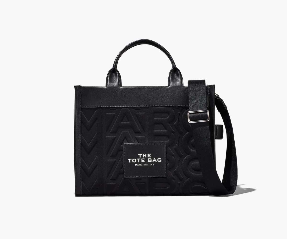 Marc Jacobs Monogram Neoprene Medium Tote Bag Black | VUS-129347