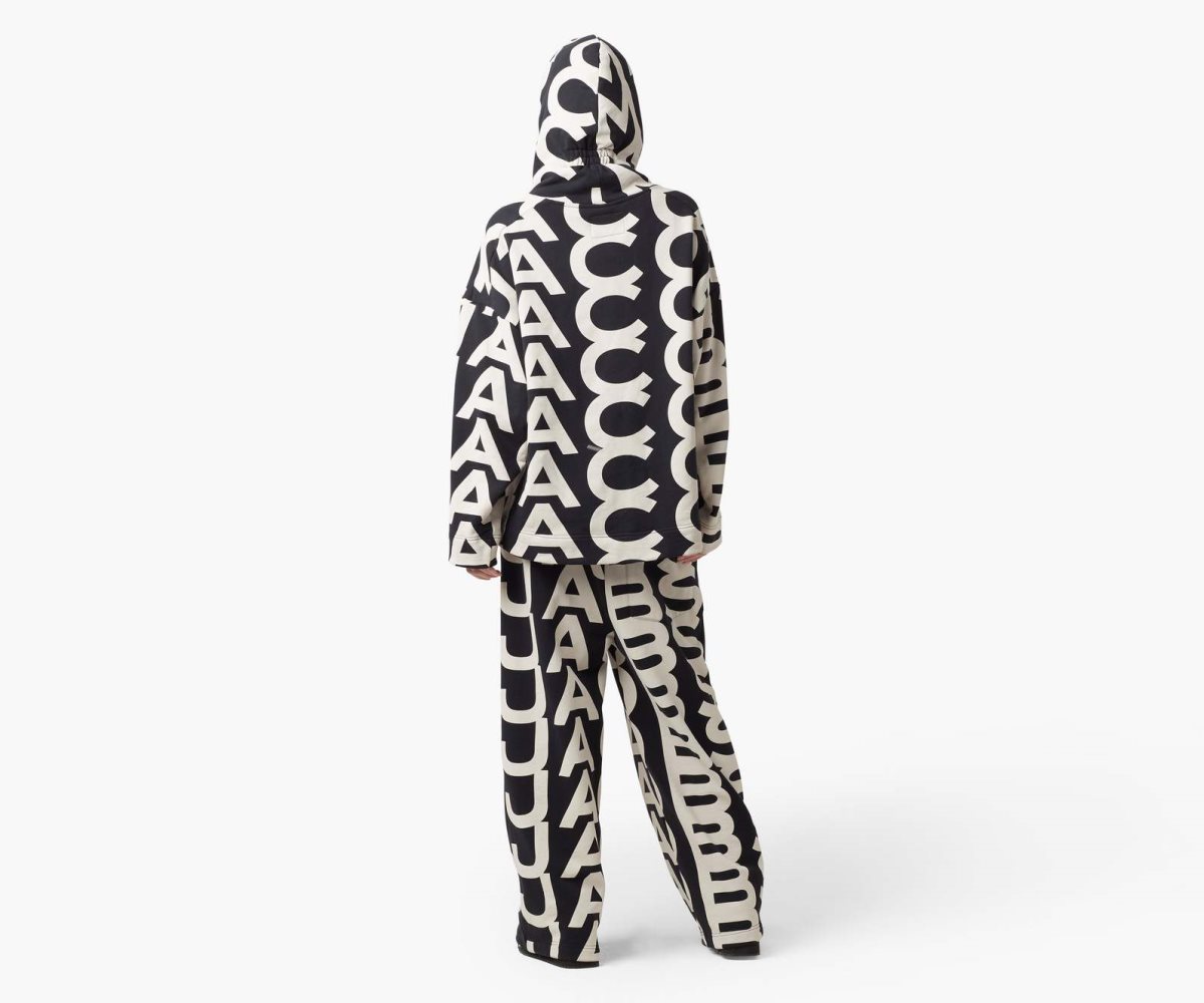 Marc Jacobs Monogram Oversized Hoodie Black/Ivory | BMS-372106