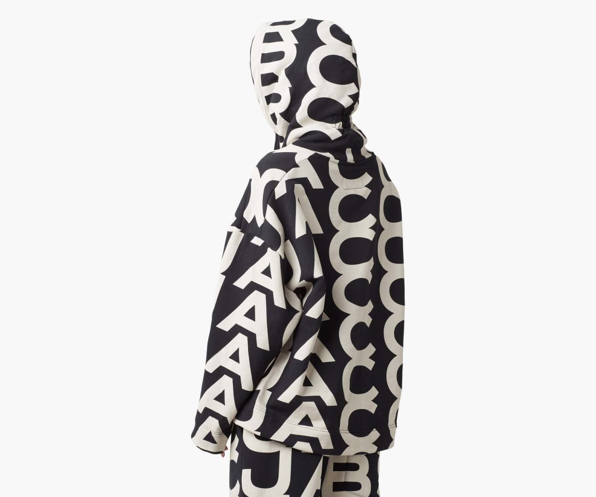 Marc Jacobs Monogram Oversized Hoodie Black/Ivory | BMS-372106