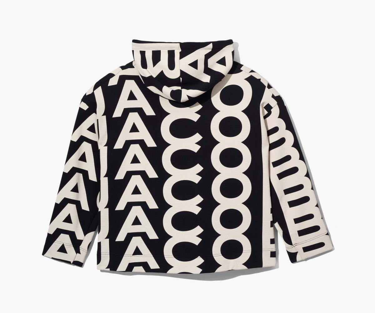 Marc Jacobs Monogram Oversized Hoodie Black/Ivory | BMS-372106