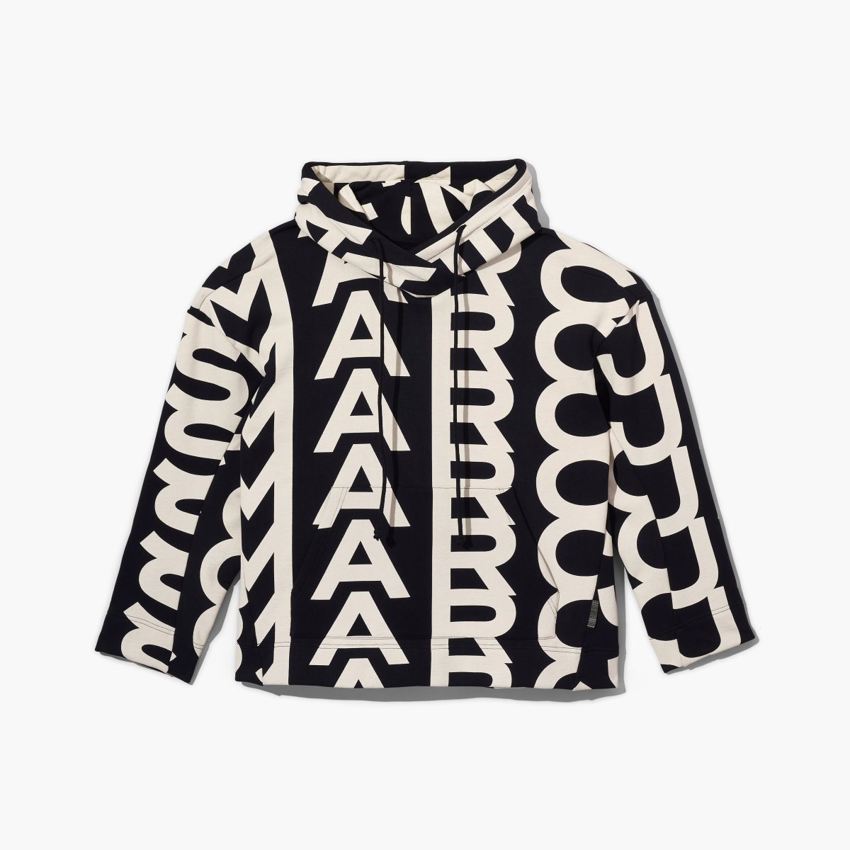 Marc Jacobs Monogram Oversized Hoodie Black/Ivory | BMS-372106