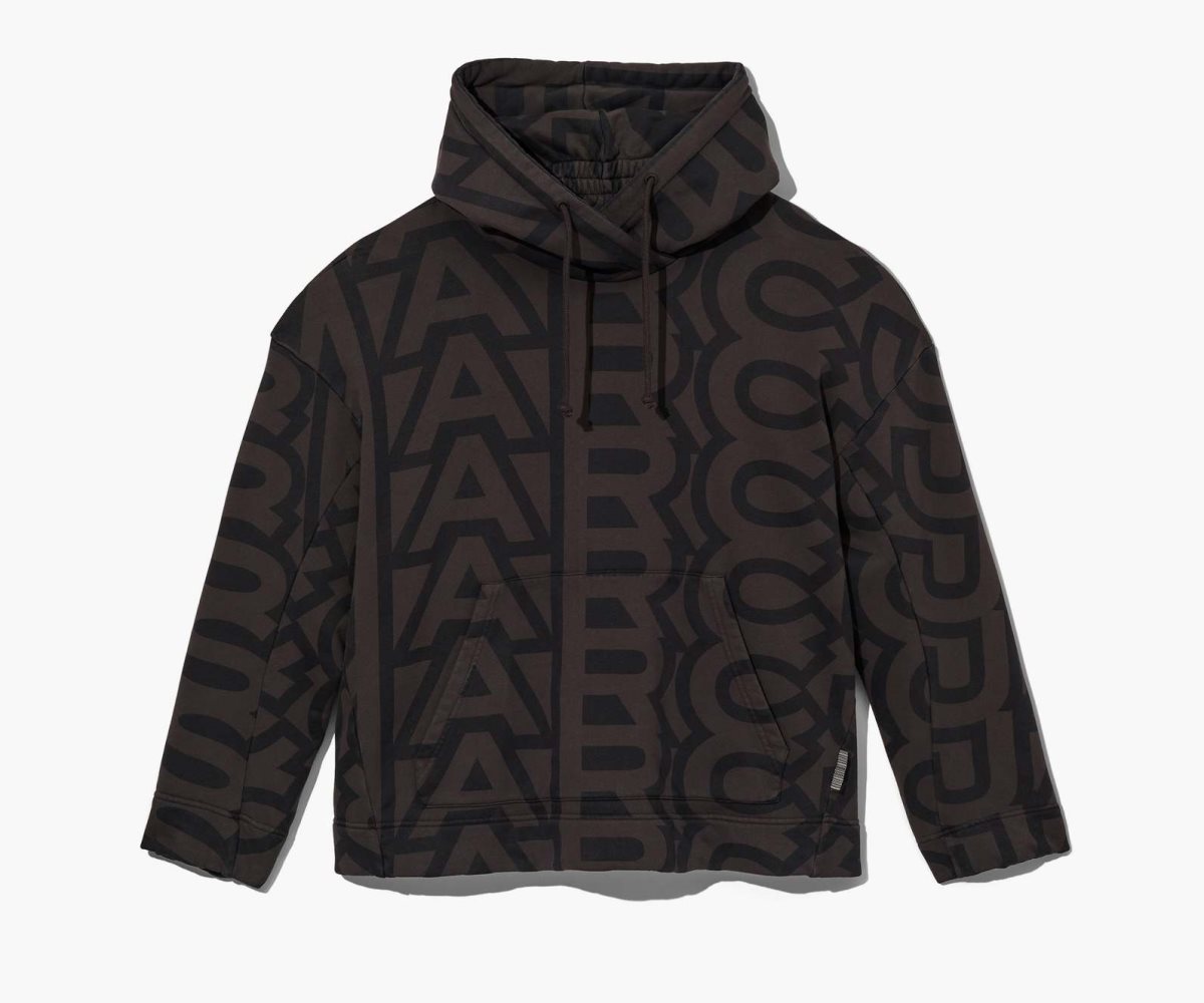 Marc Jacobs Monogram Oversized Hoodie Black/Charcoal | CEL-704368