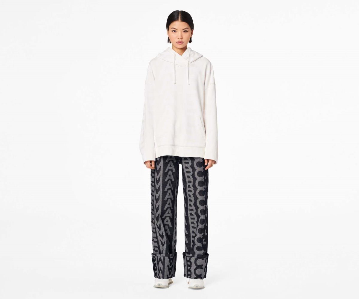 Marc Jacobs Monogram Oversized Hoodie Eggshell/Optic White | FVQ-408537