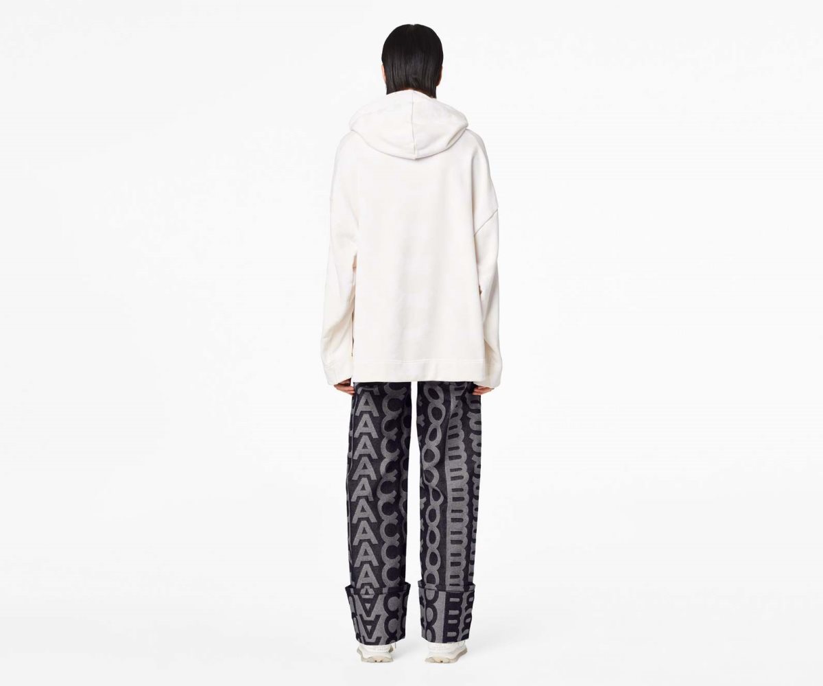 Marc Jacobs Monogram Oversized Hoodie Eggshell/Optic White | FVQ-408537