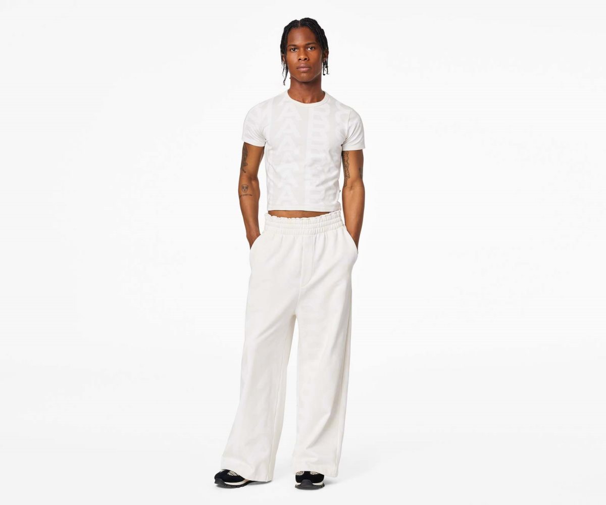 Marc Jacobs Monogram Oversized Sweatpants Eggshell/Optic White | CQM-841623