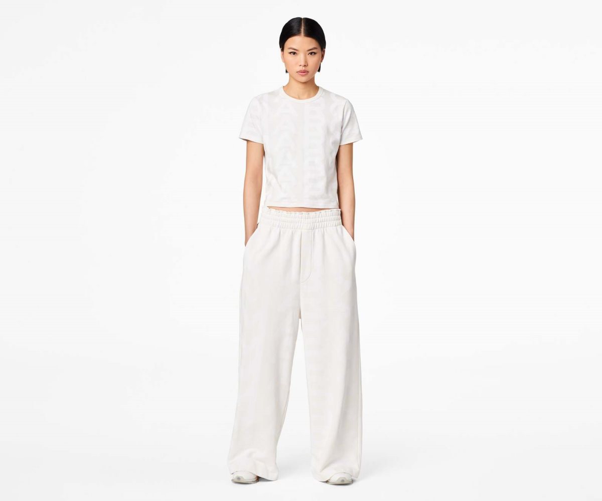 Marc Jacobs Monogram Oversized Sweatpants Eggshell/Optic White | CQM-841623