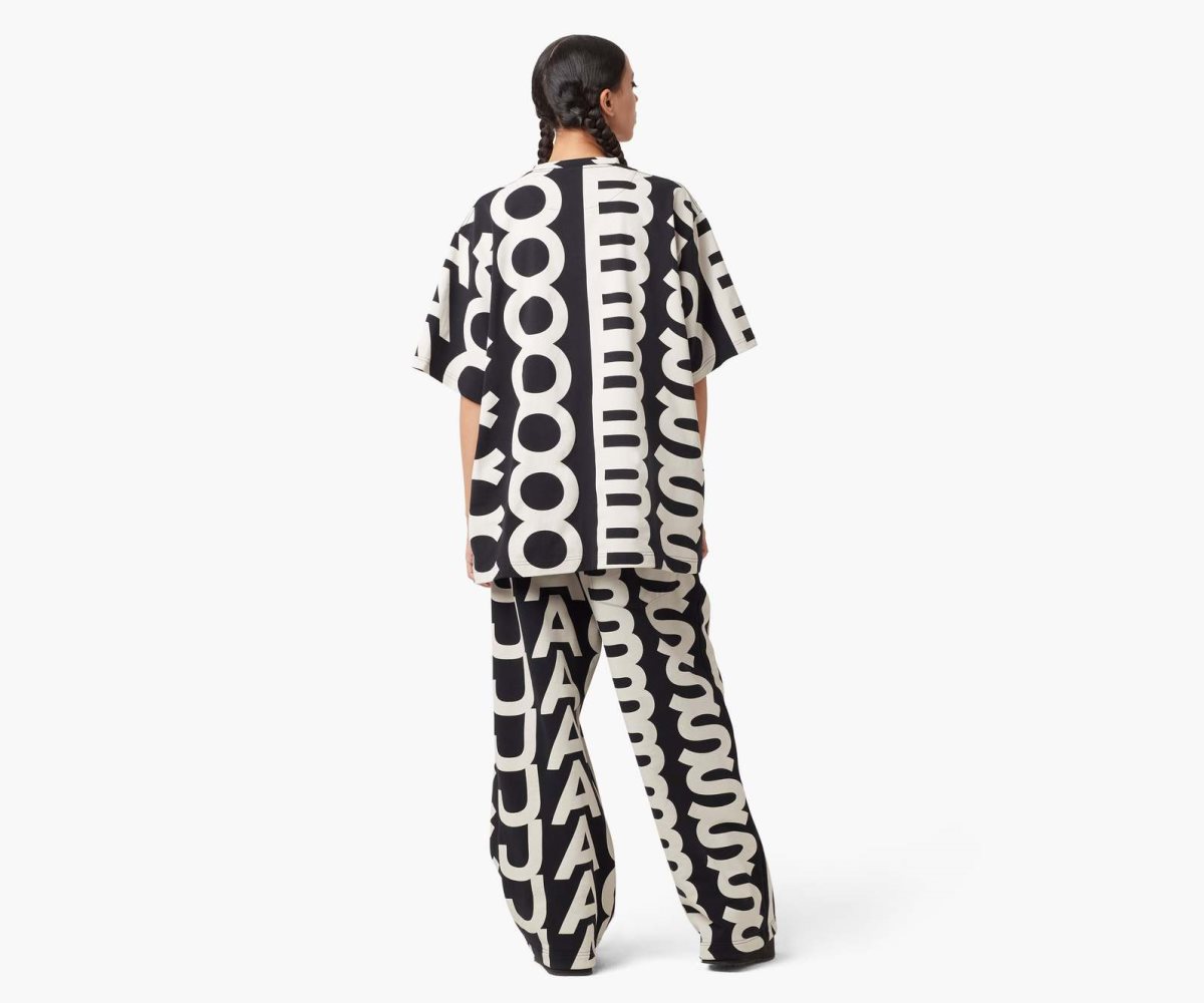 Marc Jacobs Monogram Oversized Sweatpants Black/Ivory | ULT-702418