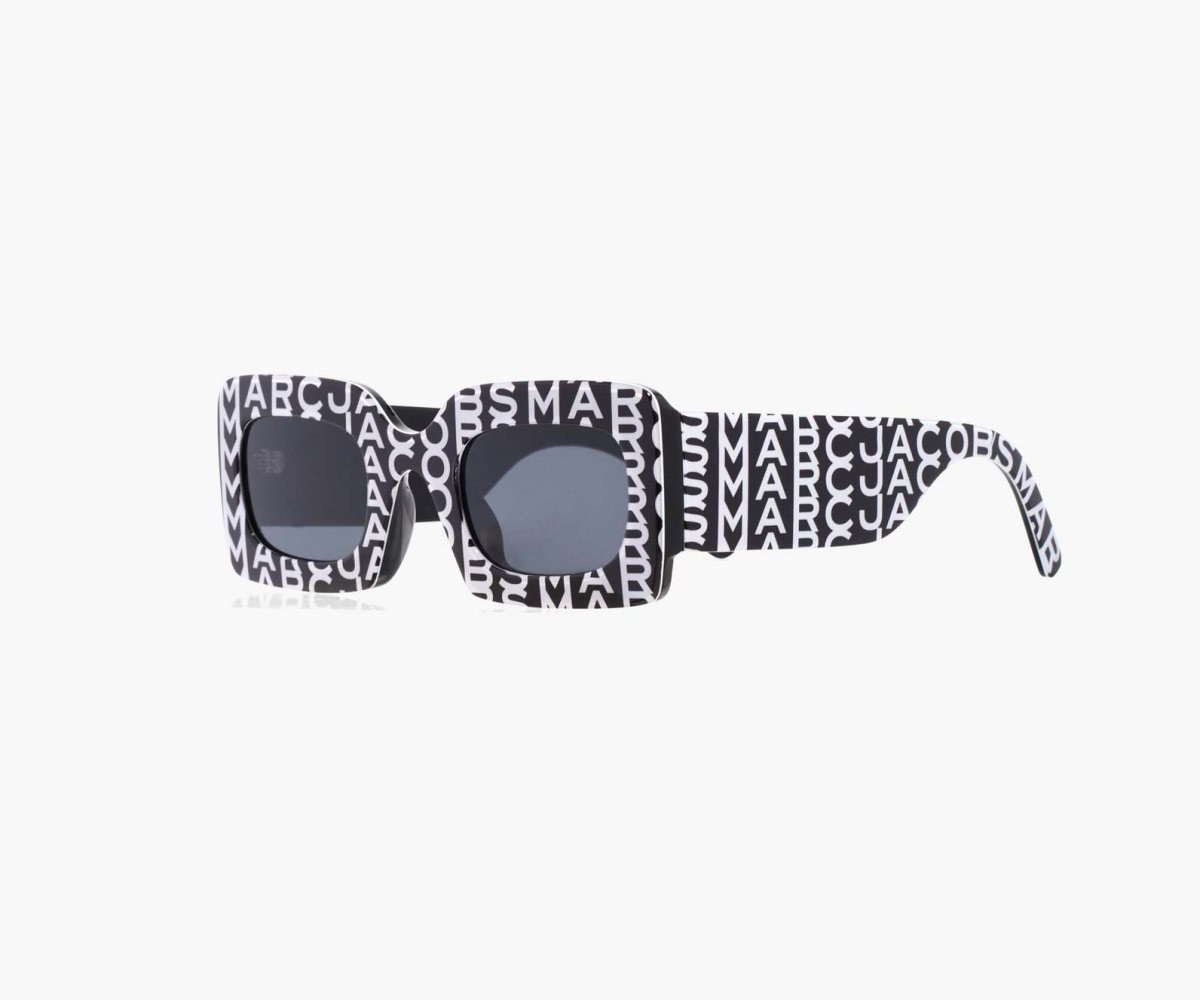 Marc Jacobs Monogram Rectangular Sunglasses Black/White | DYL-531089