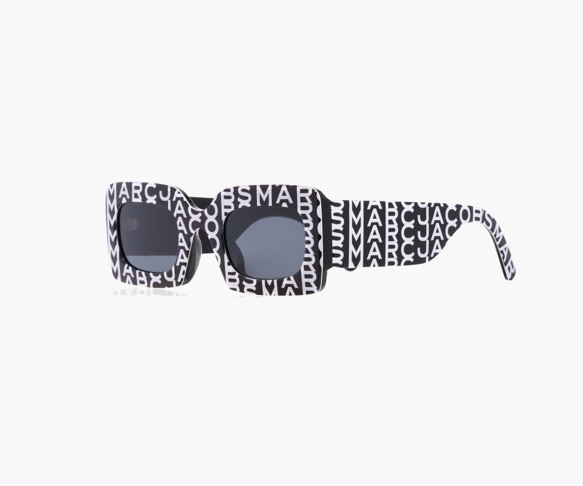 Marc Jacobs Monogram Rectangular Sunglasses Black/White | DYL-531089