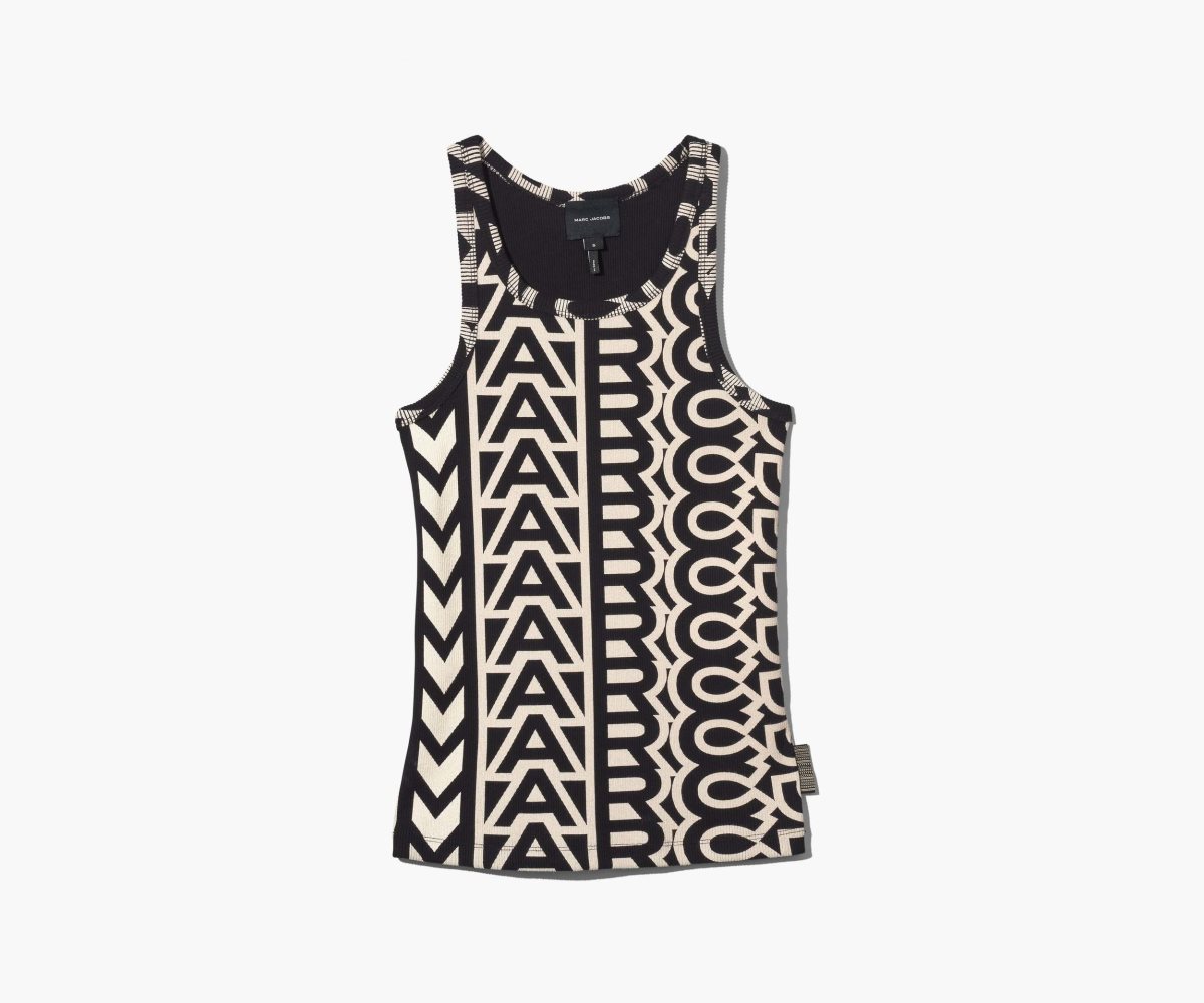 Marc Jacobs Monogram Rib Tank Black/Ivory | YDO-465072