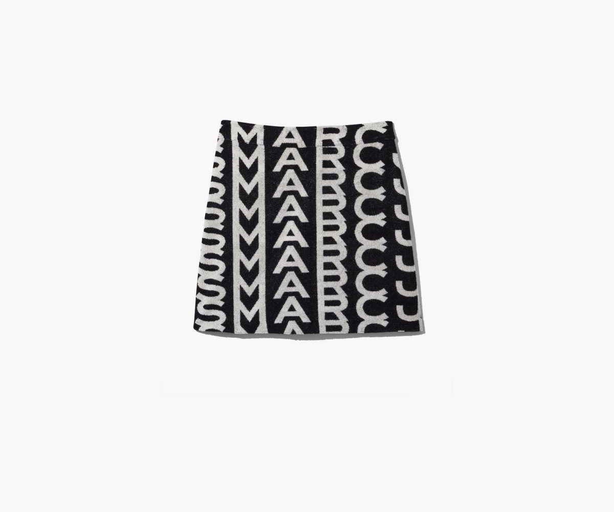 Marc Jacobs Monogram Terry Skirt Black/Ivory | ICK-685321