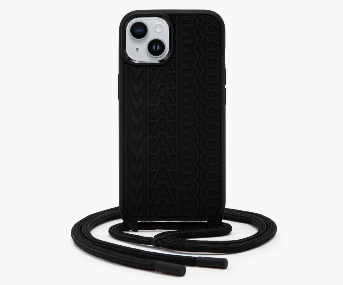 Marc Jacobs Monogram iPhone 14 Crossbody Case Black | FIZ-423765