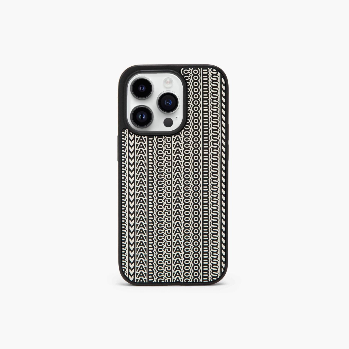 Marc Jacobs Monogram iPhone 14 Pro 3D Case Black/White | WZL-957083