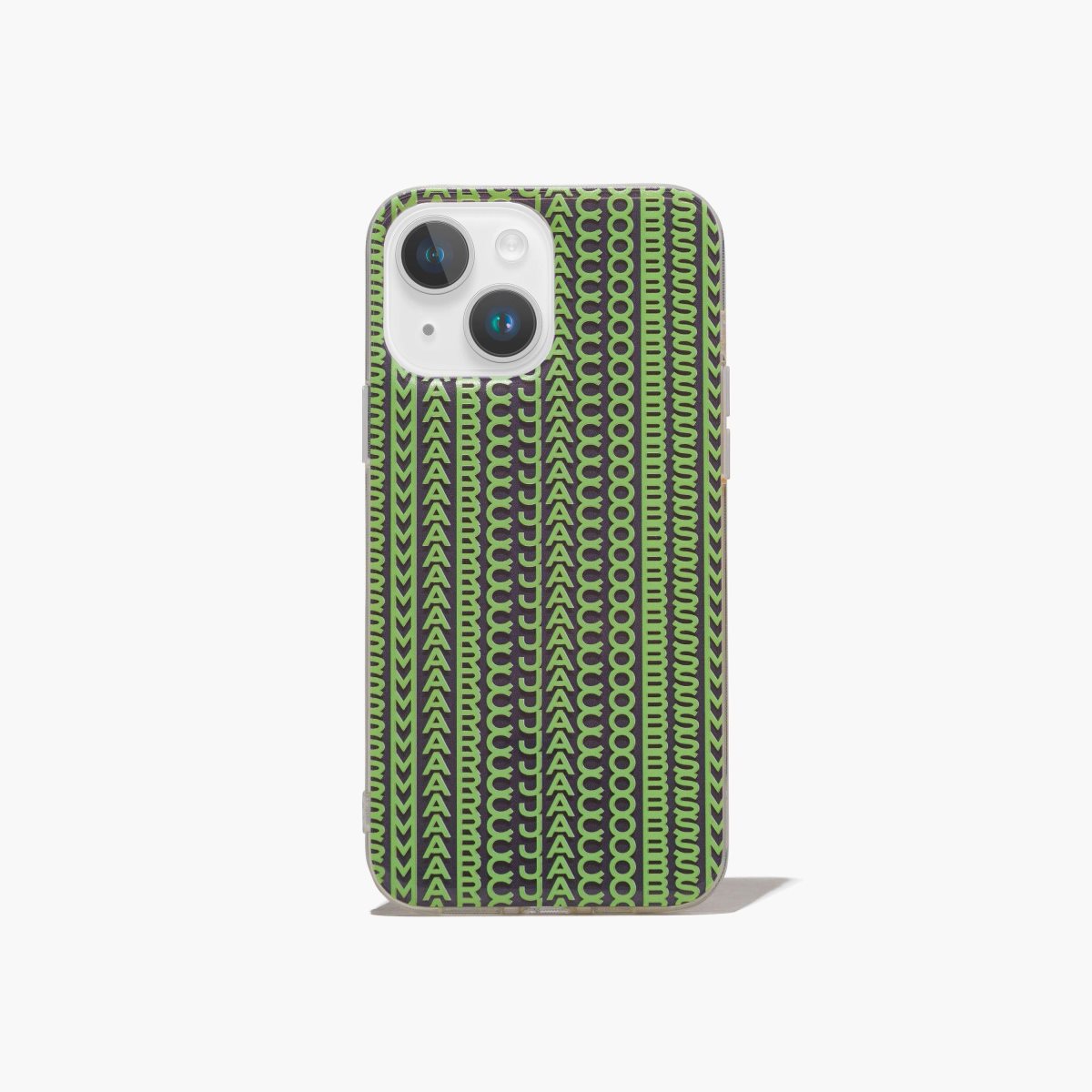 Marc Jacobs Monogram iPhone Case 14 Grey/Fluro Green | QPL-129804