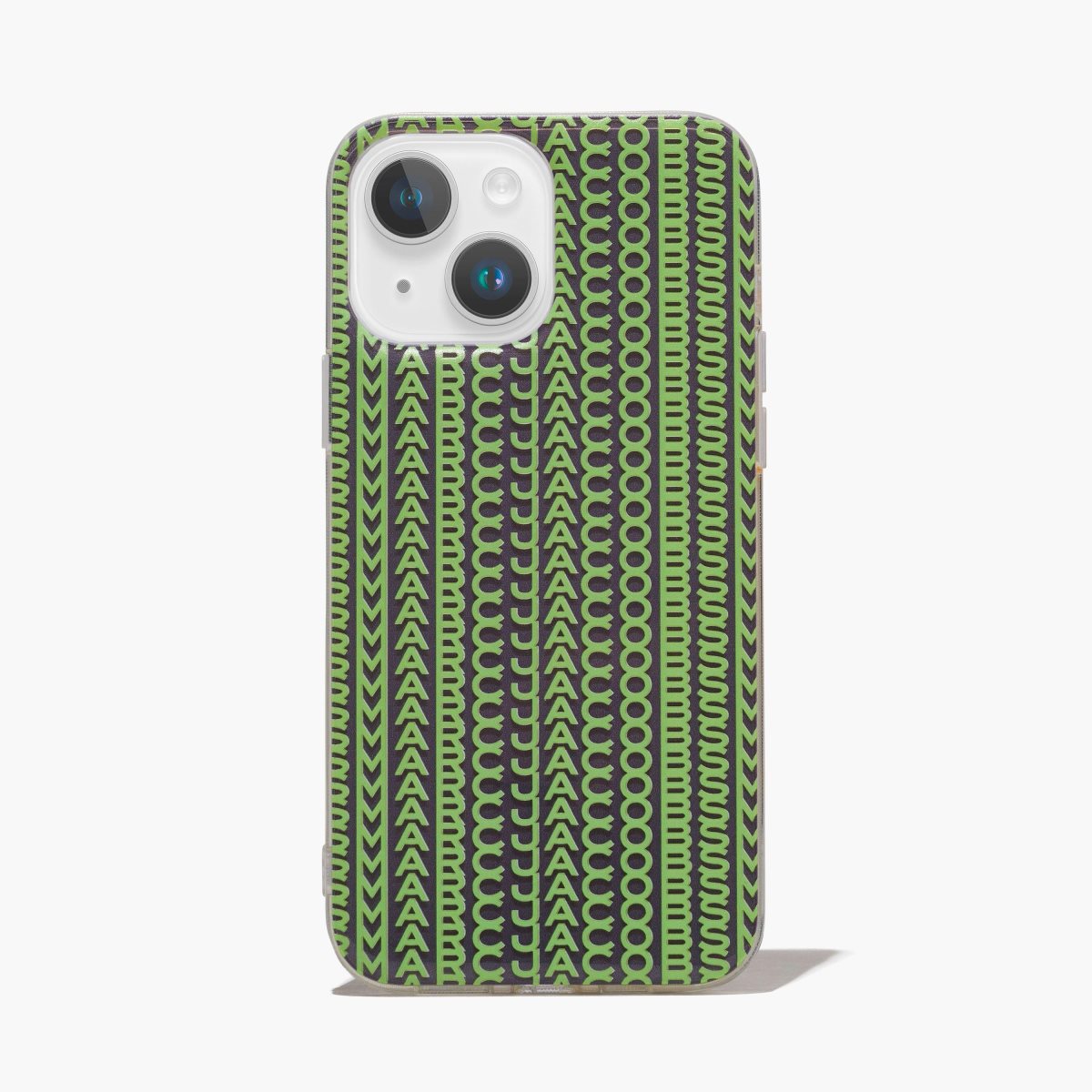 Marc Jacobs Monogram iPhone Case 14 Plus Grey/Fluro Green | NAX-368027