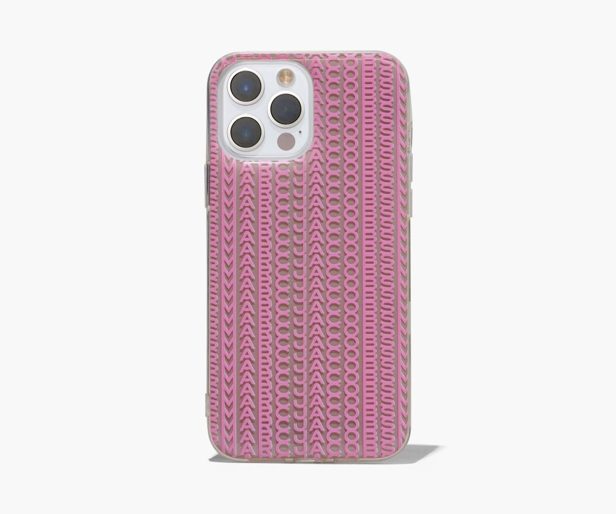 Marc Jacobs Monogram iPhone Case 14 Pro Taupe/Pink | WOV-146752