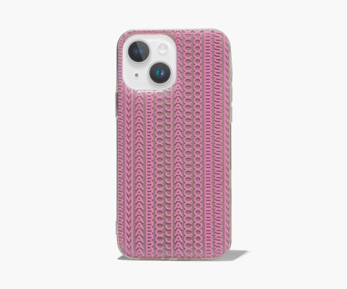 Marc Jacobs Monogram iPhone Case 14 Taupe/Pink | GQI-543178