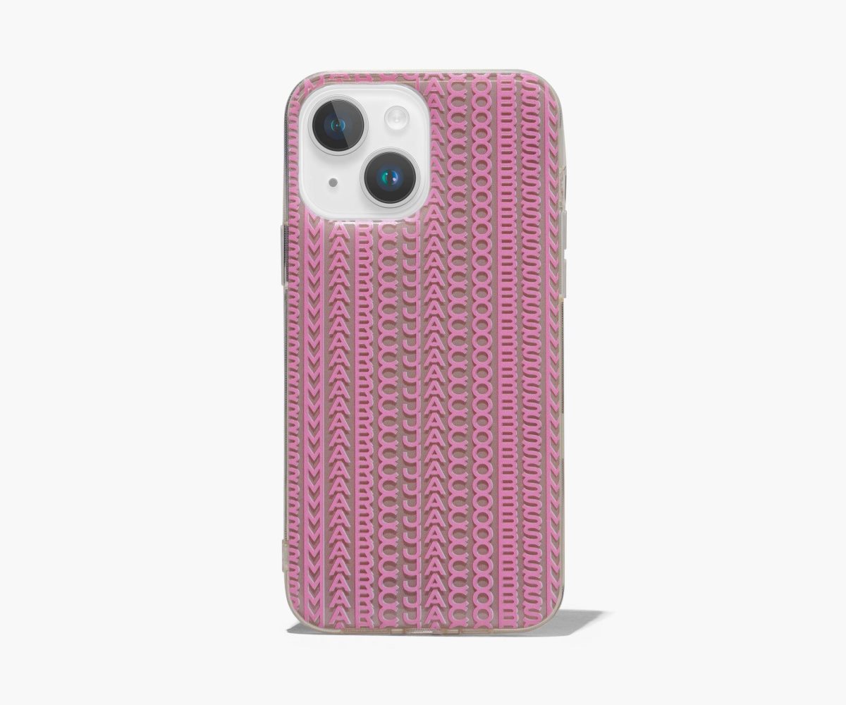 Marc Jacobs Monogram iPhone Case 14 Taupe/Pink | GQI-543178