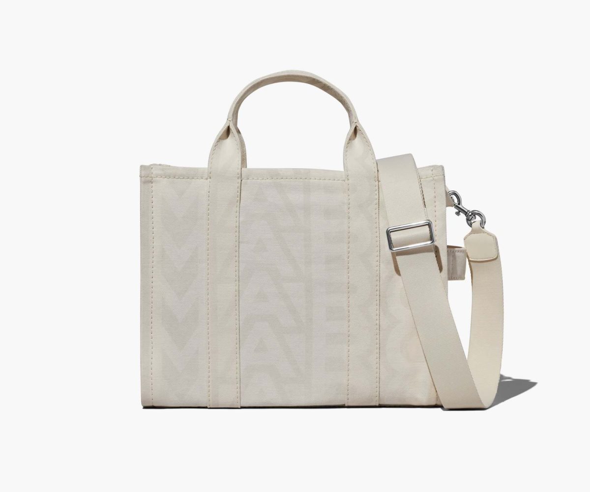 Marc Jacobs Outline Monogram Medium Tote Bag Eggshell/Optic White | AMU-275490