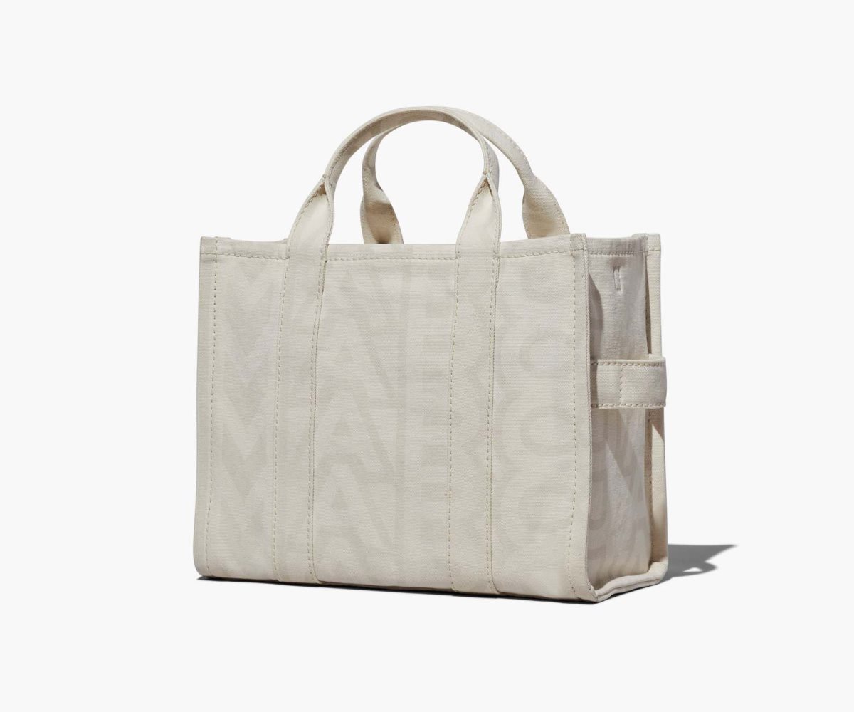 Marc Jacobs Outline Monogram Medium Tote Bag Eggshell/Optic White | AMU-275490