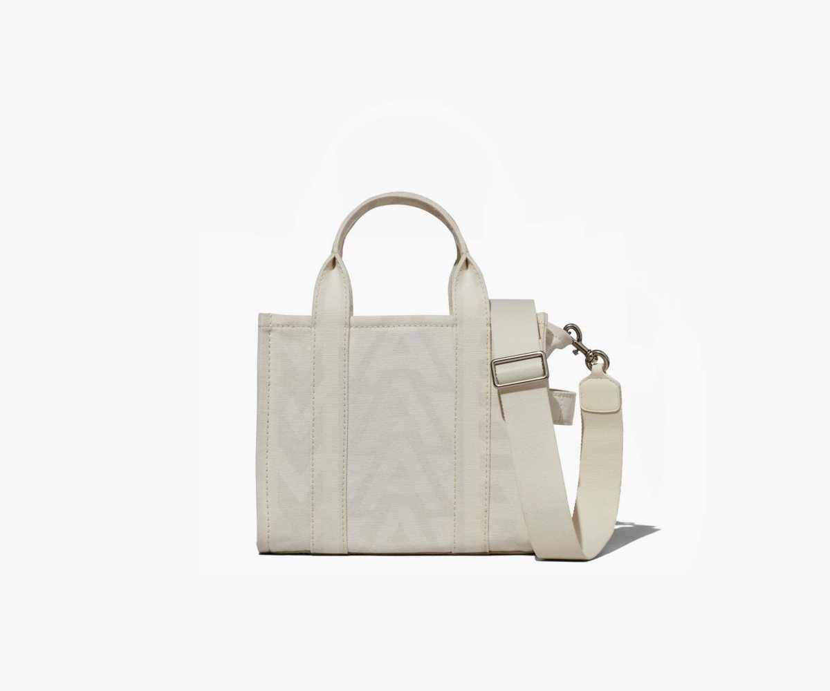 Marc Jacobs Outline Monogram Mini Tote Bag Eggshell/Optic White | IYD-756423