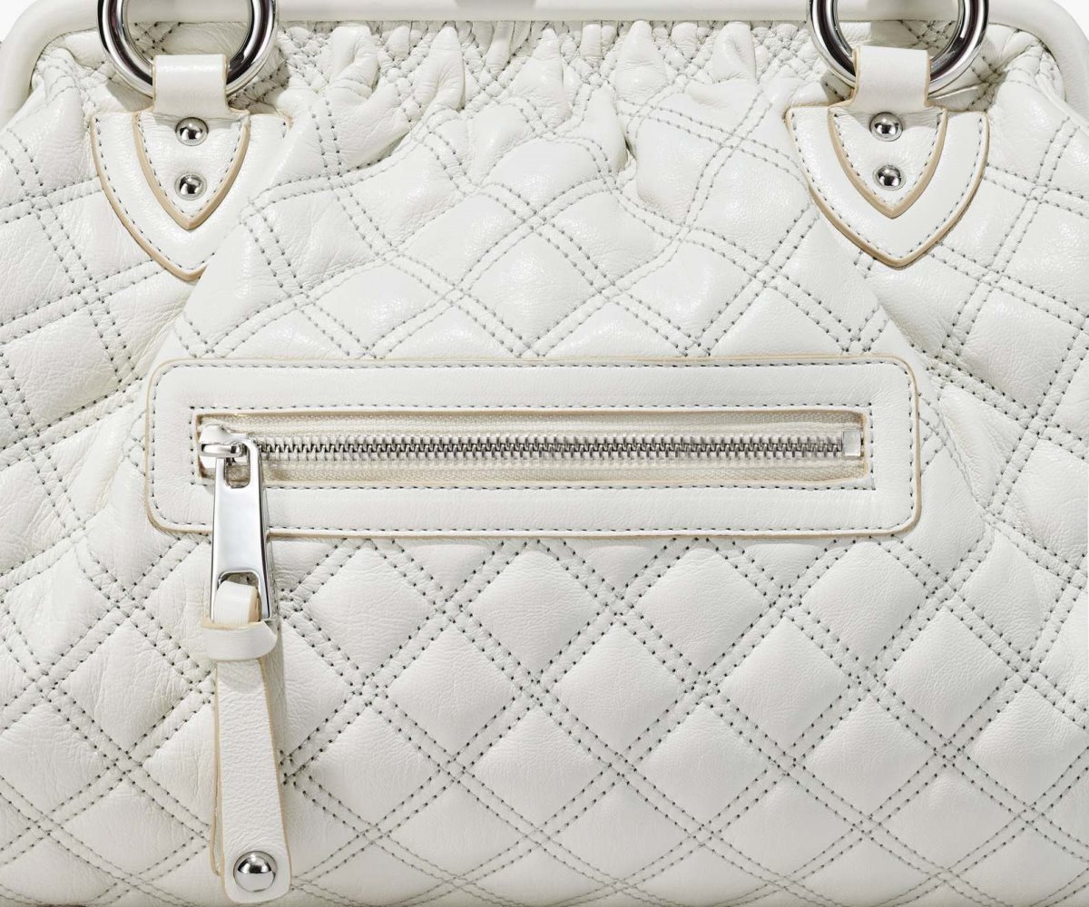 Marc Jacobs Re-Edition Quilted Leather Stam Bag Cloud White | BPE-427869