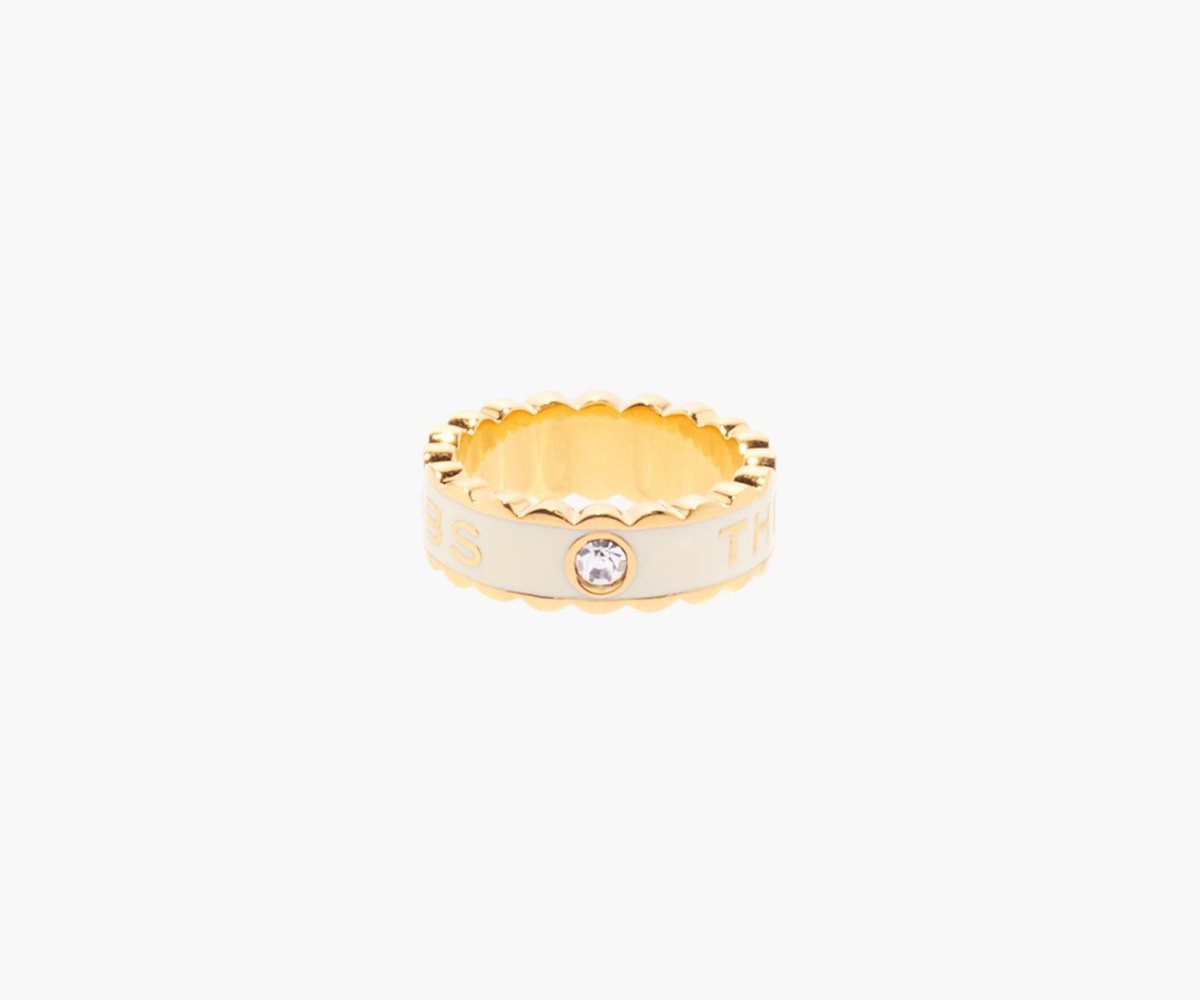 Marc Jacobs Scallop Medallion Ring Cream/Gold | QIP-186309