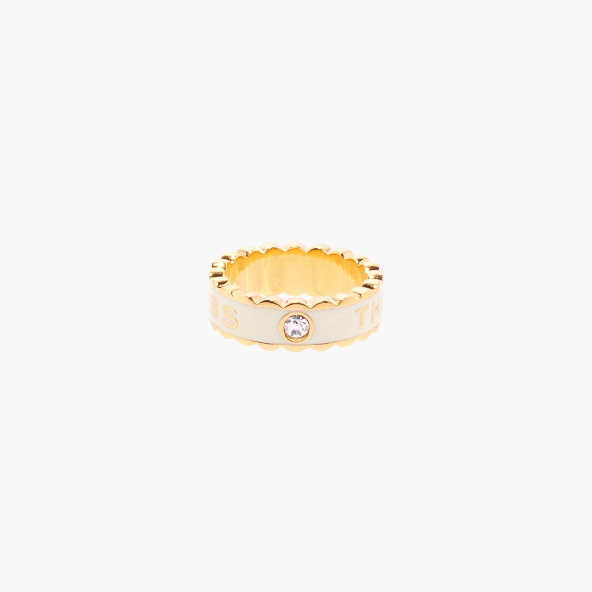 Marc Jacobs Scallop Medallion Ring Cream/Gold | QIP-186309