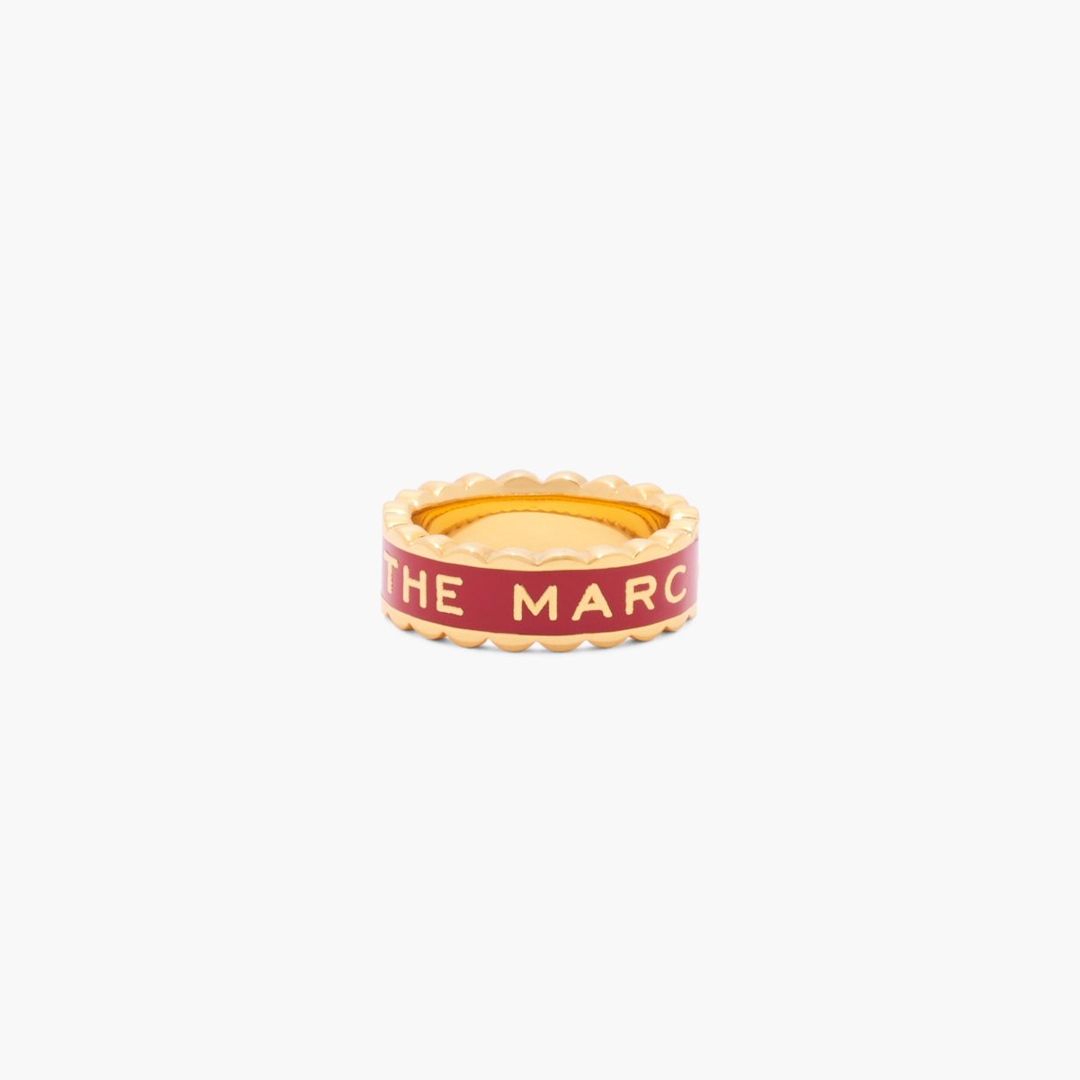 Marc Jacobs Scallop Medallion Ring True Red/Gold | WEO-620375