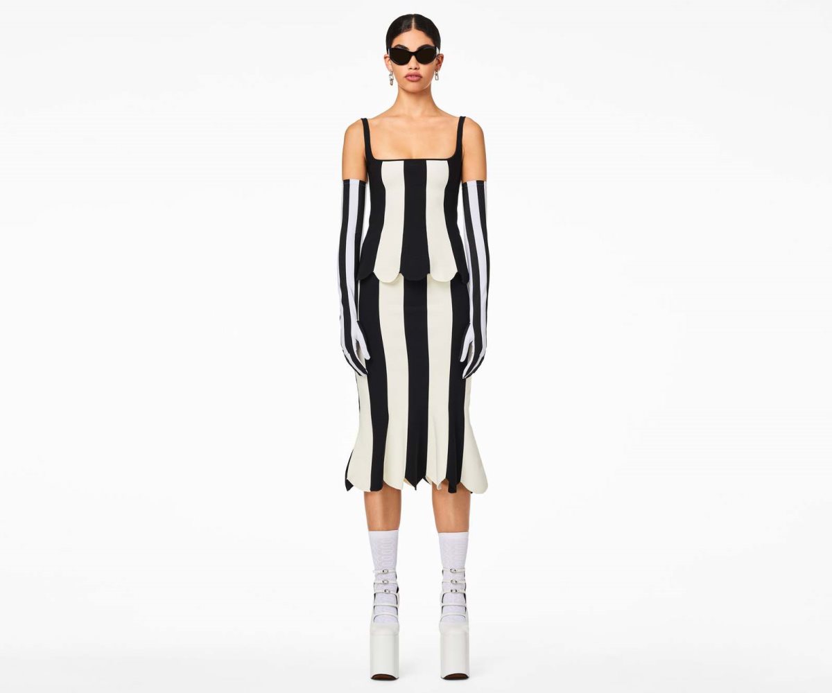 Marc Jacobs Scuba Stripe Top Black/Ivory | JWE-783409